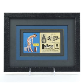 Hofbrau Beer 1940s Paper Sign-Ad PINUP MODEL