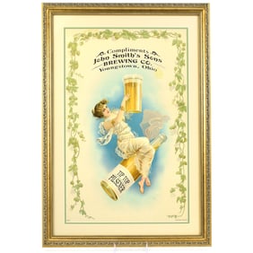 John Smiths Sons Pre-Pro Lithograph Sign YOUNGSTOWN BRILLIANT RARE