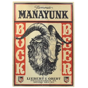 Manayunk Bock Beer 1930s Poster LIEBERT AND OBERT