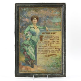 Meek Company Pre-Prohibition Self-Framed Tin Sign SALESMAN SAMPLE