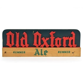 Old Oxford Ale 1940s 3-D Wood Sign RENNER