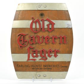 Old Tavern Lager 1940s Canadian Chalk Back Bar Sign