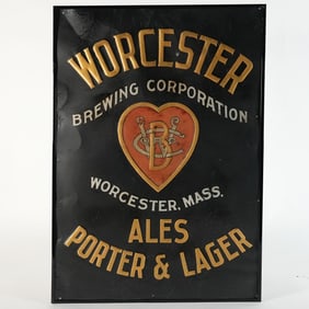 Worcester Brewing Ales Porter Lager Pre-proh Tin Sign