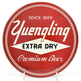 Yuengling Extra Dry 1940s Tin-Over-Cardboard Button Sign