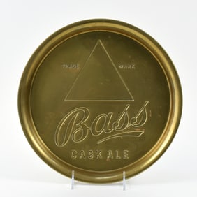 Bass Cask Ale Pre-Prohibition Solid Brass Serving Tray