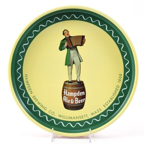 Hampden Ale Beer 1940s Tray JOHNNY HAMPDEN ACCORDION MINTY