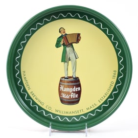 Hampden Mild Ale Tray JOHNNY HAMPDEN ACCORDION TOUGH GREEN RIM MINTY