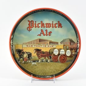 Pickwick Ale 1930s Serving Tray HORSE TEAM MINTY