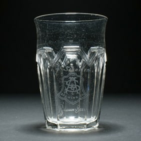 Arnholt and Schaefer Braun Beer Pre-Pro Etched Molded Drinking Glass