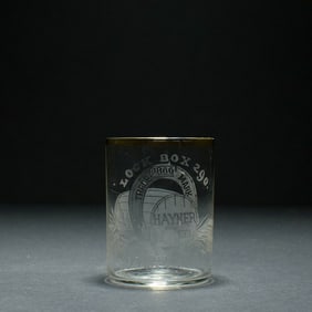 Hayner Distilling Lock Box 290 Pre-Prohibition Etched Shot Glass