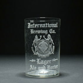 International Brewing Ale-Porter Pre-Pro Etched Glass BUFFALO
