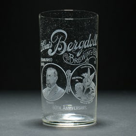 Louis Bergdoll Brewing Pre-Prohibition Etched Glass