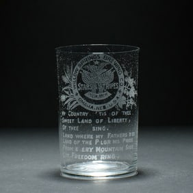 Stars and Stripes Brew Pre-Prohibition Etched Glass WILLOW SPRINGS