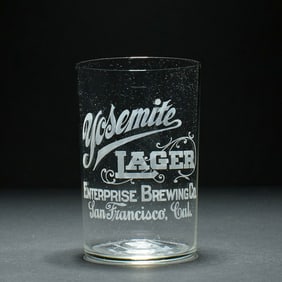 Yosemite Lager Pre-Prohibition Etched Glass MINTY