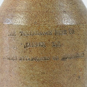 Temperance Beer Co Pre-Pro Glazed Earthenware Jug CAMDEN MAINE