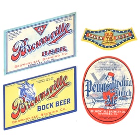 Pennsylvania 1930s Bottle Labels Brownsville Beer Bock PA Dutch Ale