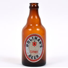 Holihans EXPORT Beer 1940s Steinie Bottle SCARCE CLEAN