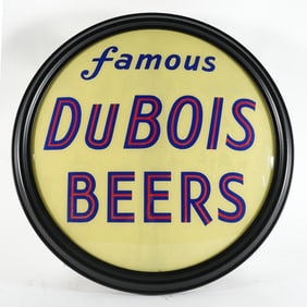 Du Bois Famous Beers 1930s Reverse-Painted Glass Connex Sign SCARCE