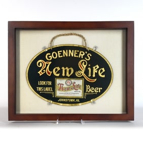 Goenners New Life Pre-Pro Reverse Painted Glass Sign