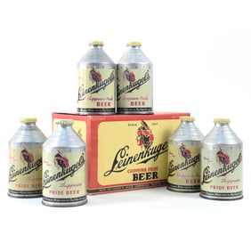 Leinenkugel's 1950s Cardboard Full 6-Pack Carton Crowntainer EMPTY CANS
