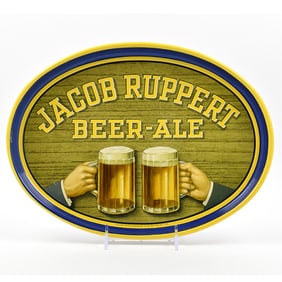 Jacob Ruppert Beer-Ale 1940s Oval Serving Tray NEAR MINT