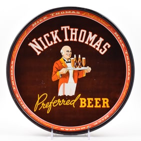 Nick Thomas Beer 1940s Serving Tray SCARCE