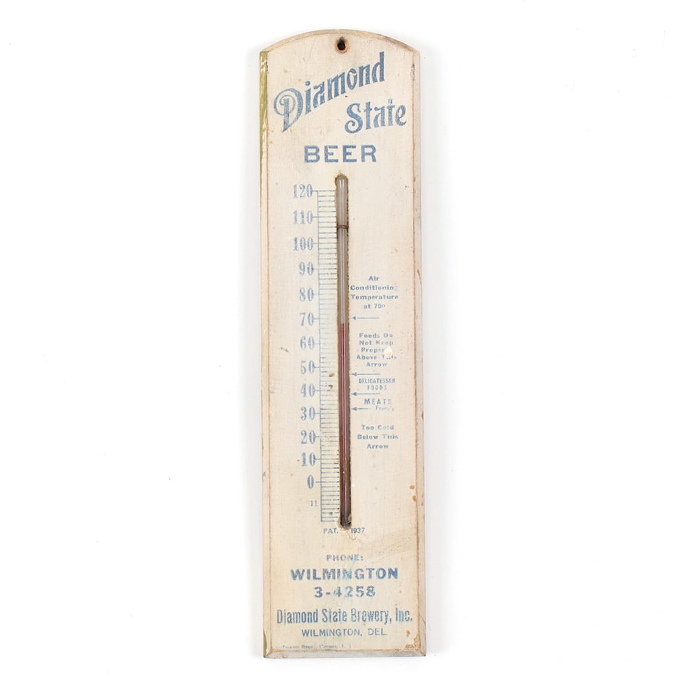 Diamond State 1930s Small Wood Thermometer TOUGH (1 of 2)