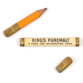 Kings Puremalt Prohibition Era Mini Pencil-Eraser-Holder OUTSTANDING
