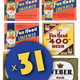 Waukesha Wisconsin Label Collection 31 Different 1940s-1950s