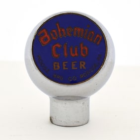 Bohemian Club Beer 1940s Chrome Ball Tap Knob MOOSE ROBBINS