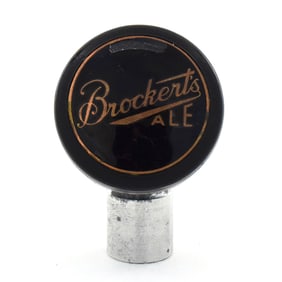 Brockert's Ale 1930s Enameled Insert Tap Knob RARE