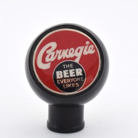Carnegie Beer 1930s Ball Tap Knob EVERYONE LIKES RED-BLACK