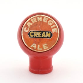 Carnegie Cream Ale 1930s Ball Tap Knob RED RARE