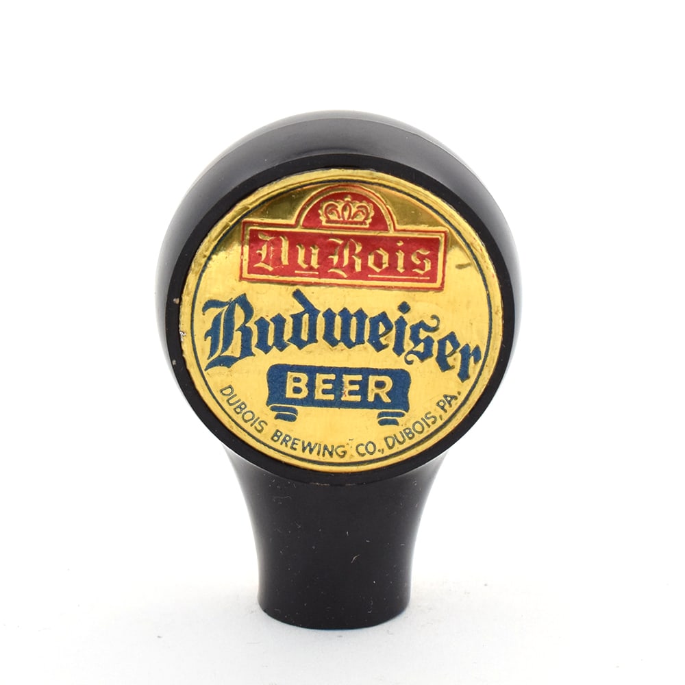 Du Bois Budweiser Beer 1940s Kooler Keg-Type Tap Knob BLACK (1 of 4)