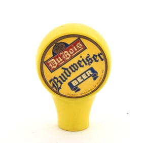 Du Bois Budweiser Beer 1940s Kooler Keg-Type Tap Knob YELLOW