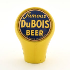 Du Bois Famous Beer 1930s Ball Tap Knob BLUE-YELLOW TRUE NAME