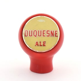 Duquesne Ale 1940s Tap Knob CREAM ON RED