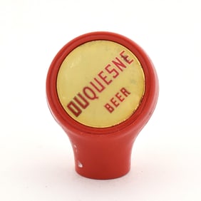 Duquesne Beer 1940s Ball Tap Knob CREAM ON RED