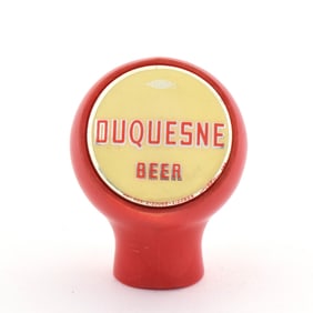 Duquesne Beer 1940s Tap Knob CREAM ON RED BASTIAN