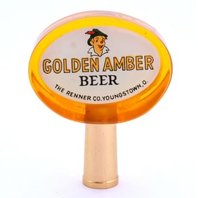 Golden Amber Beer 1950s Plastic Tap Knob RENNER