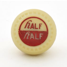 Half and Half Ale and Porter 1930s Newman Faucet Style Glass Tap Knob NO BREWER