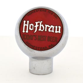 Hofbrau Beer 1940s Chrome Ball Tap Knob TODAYS BEST BEER ROBBINS