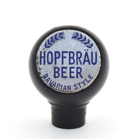 Hopfbrau Beer Silver Foil 1930s Ball Tap Knob BAVARIAN STYLE GREEN DUCK
