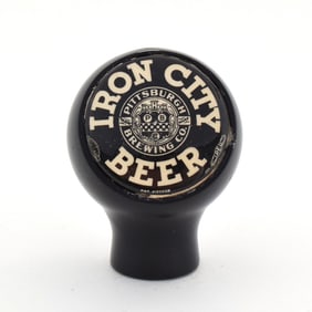 Iron City Beer 1940s Ball Tap Knob LARGE LOGO