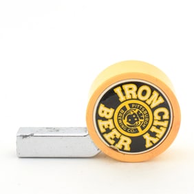 Iron City Beer 1940s Side Pull Tap knob YELLOW-BLACK
