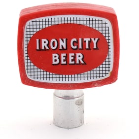 Iron City Beer 2-Sided 1950s Rectangular Tap Knob