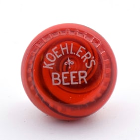 Koehlers Beer 1930s Newman Faucet Style Tap Knob ROOT BEER RED GLASS KILLER