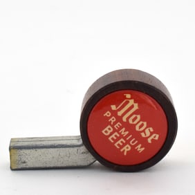 Moose Beer 1940s Wood Side Pull Tap Knob
