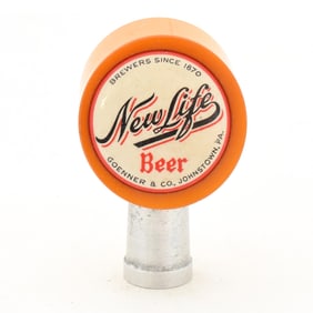 New Life Beer 1940s 2-Sided Plastic-Metal Tap Knob 2 of 2