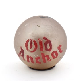 Old Anchor 1930s Frosted Glass Ball Tap Knob RARE